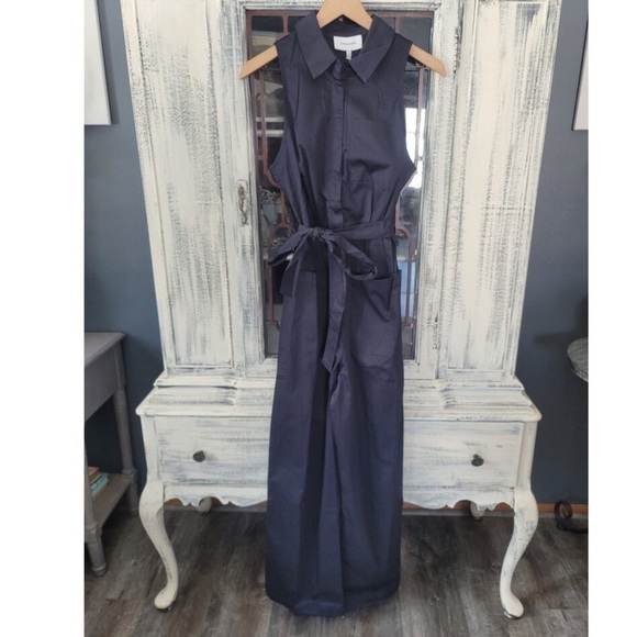 NWT Anthropologie TwentySixHundred Belted Jumpsuit Navy - Size Medium - Picture 5 of 7
